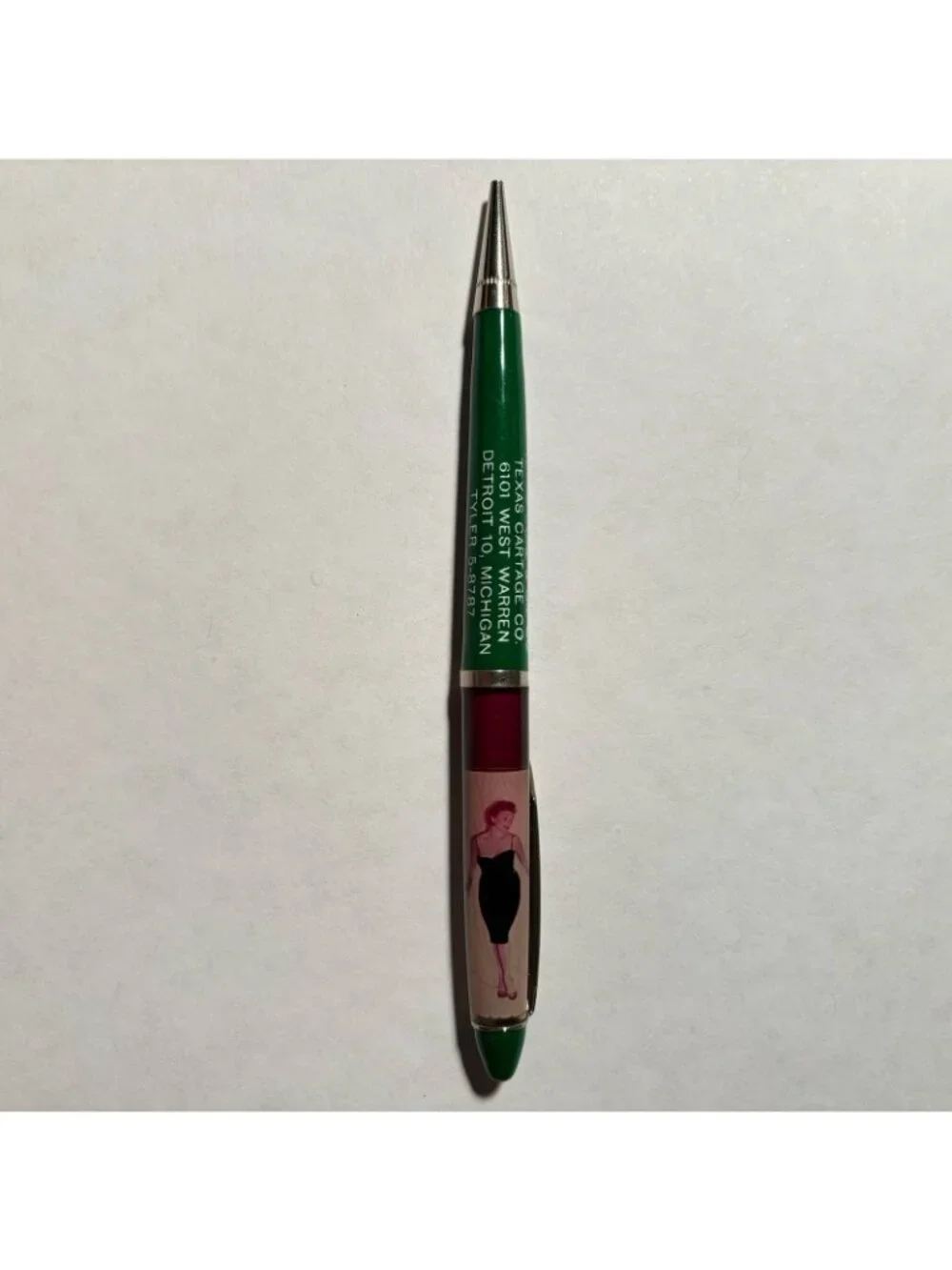 Female Model Stripper Floaty Pencil Pinup Woman Girl Vintage Advertise Texas Oil